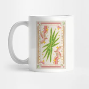 Sansevieria Trifasciata Snake Plant Illustration with Playing Card Design for Plant Mom Plant Daddy Mug